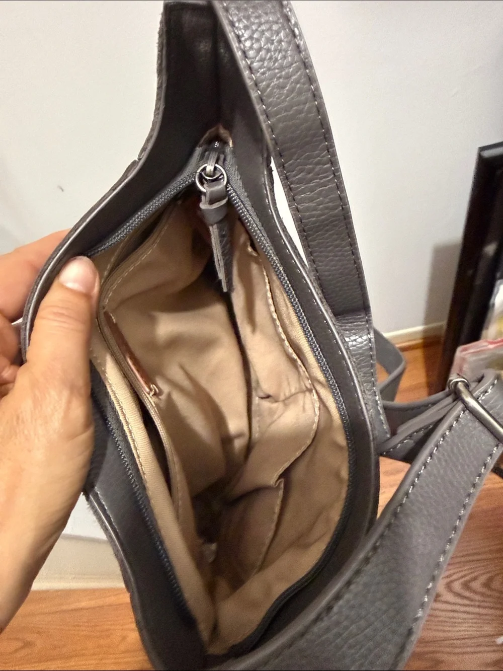 The Sak Gray Pebbled Leather Shoulder Hobo